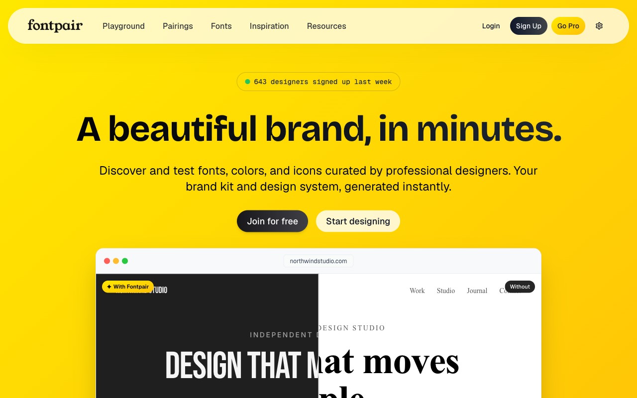 Fontpair — 폰트 조합은 여기서 고릅니다