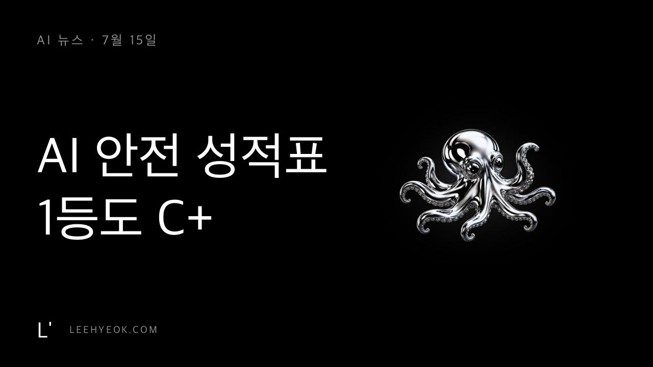 AI 뉴스 — AI 안전성 성적표, 1등도 C+ (그 1등이 앤트로픽)
