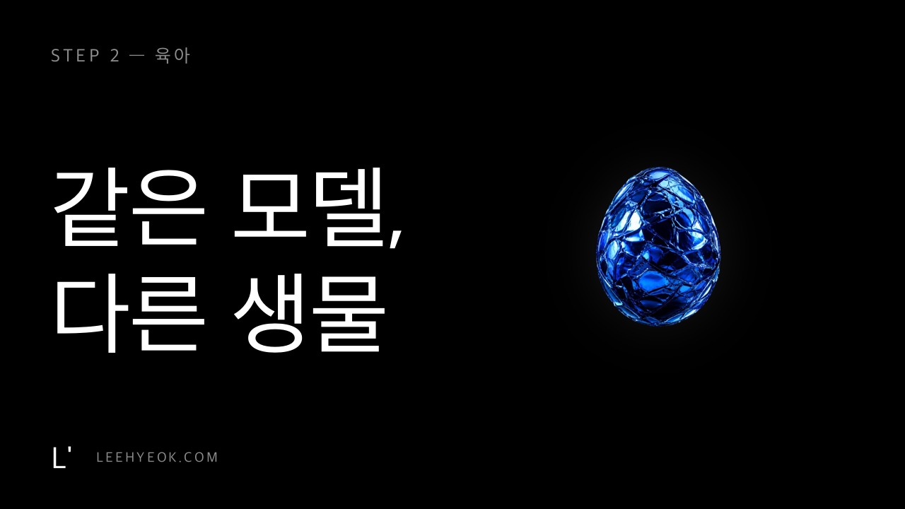 육아 — 같은 모델, 다른 생물