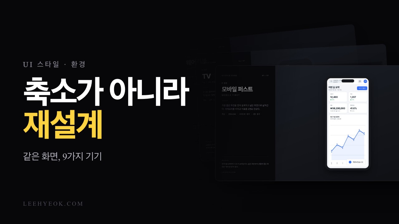 같은 화면, 9가지 기기 — 축소가 아니라 재설계입니다